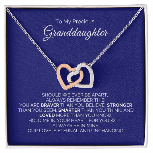 To My Precious Granddaughter - Interlocking Heart Necklace - Say It With Ease