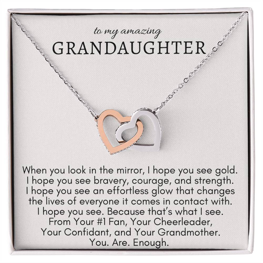 To My Amazing Granddaughter - Interlocked Hearts Necklace - Say It With Ease