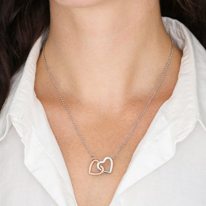 To My Unbiological Interlocking Hearts Necklace - Say It With Ease