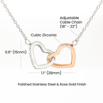 To My Beloved Granddaughter - Interlocking Heart Necklace - Say It With Ease