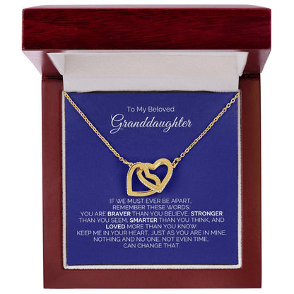 To My Beloved Granddaughter - Interlocking Heart Necklace - Say It With Ease