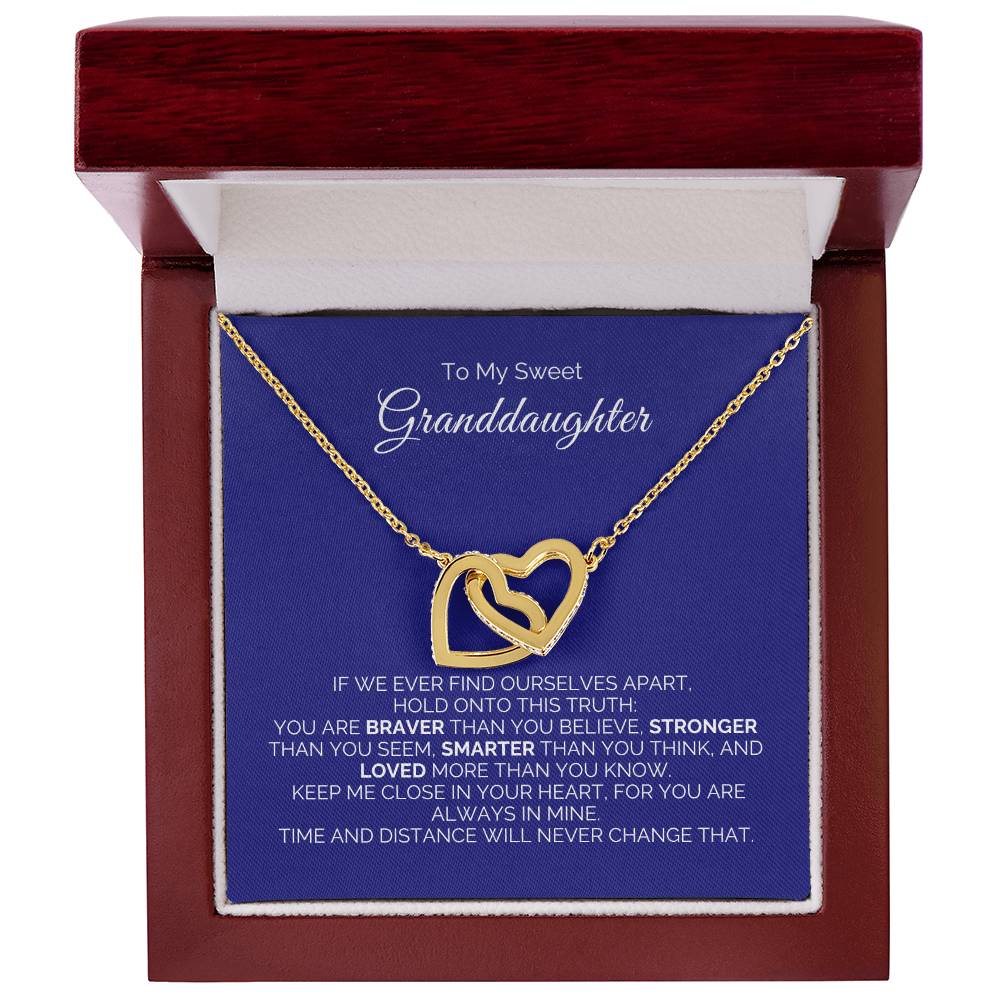 To My Sweet Granddaughter - Interlocking Heart Necklace - Say It With Ease