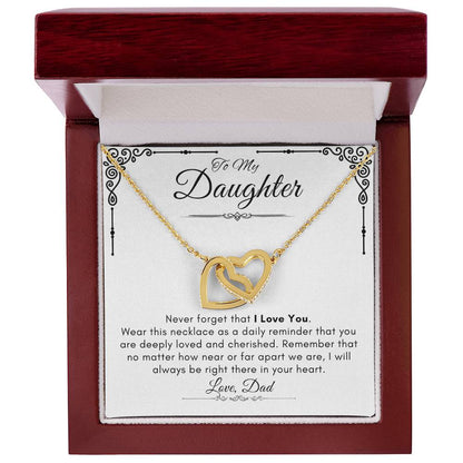 To My Daughter - Never Forget I Love You Interlocking Hearts Necklace - Say It With Ease