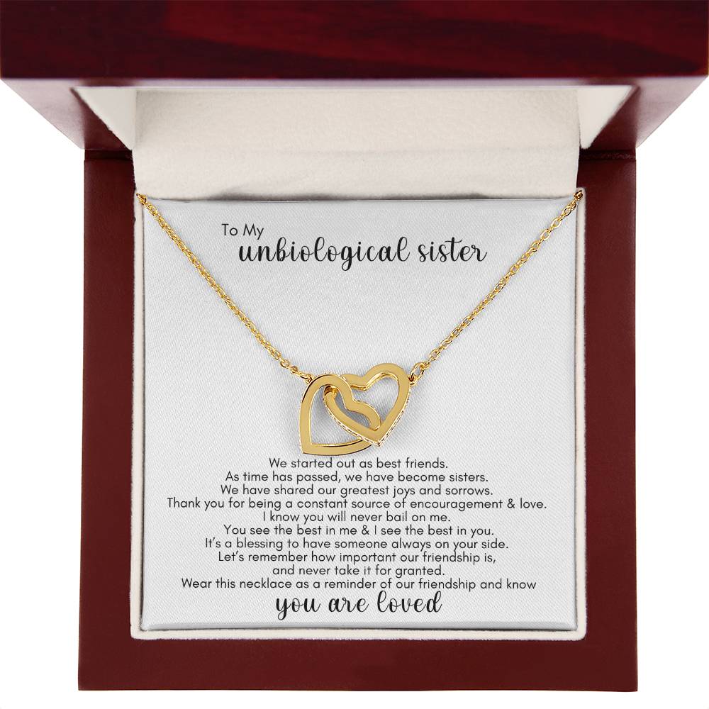 To My Unbiological Interlocking Hearts Necklace - Say It With Ease