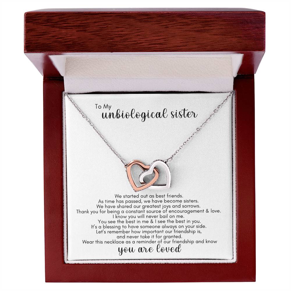 To My Unbiological Interlocking Hearts Necklace - Say It With Ease