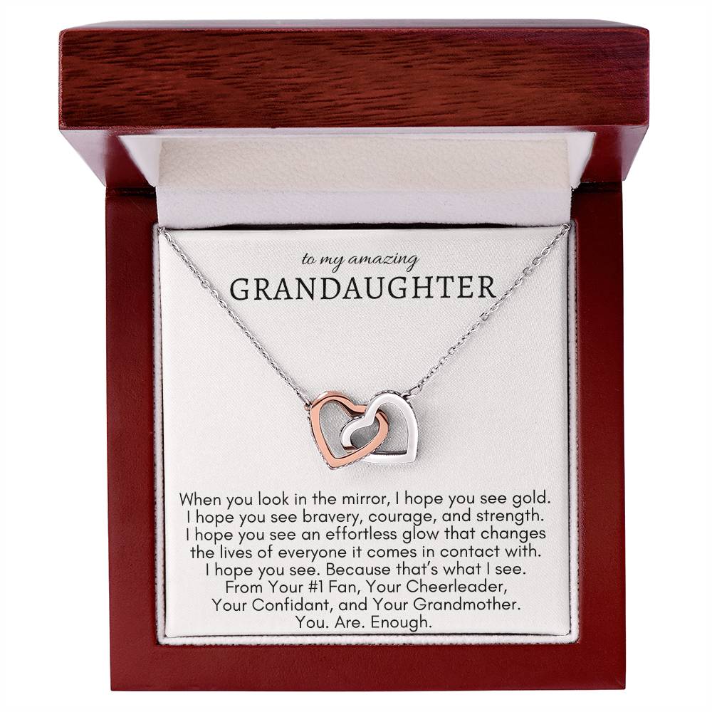 To My Amazing Granddaughter - Interlocked Hearts Necklace - Say It With Ease