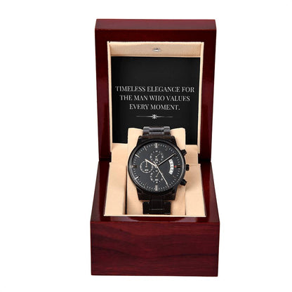 Mens Black Chronograph Watch - Say It With Ease