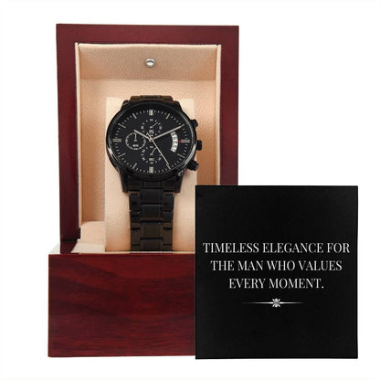 Mens Black Chronograph Watch - Say It With Ease