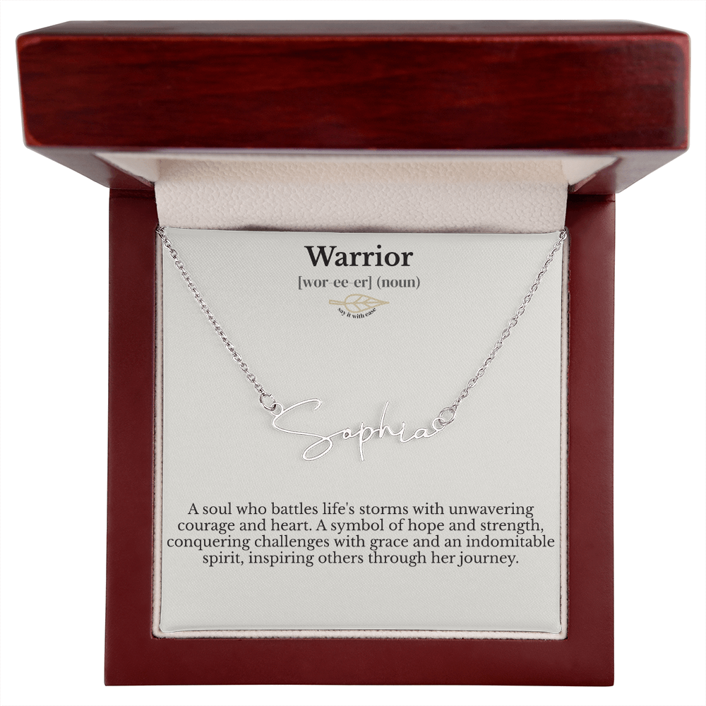 Signature Name Necklace -  Warrior