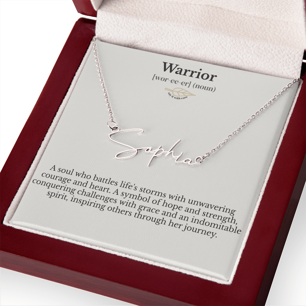 Signature Name Necklace -  Warrior