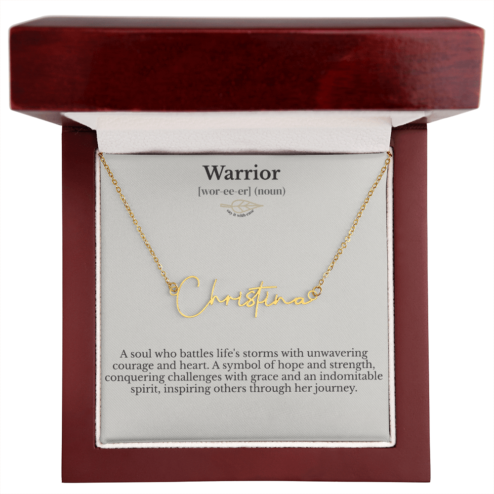 Signature Name Necklace -  Warrior