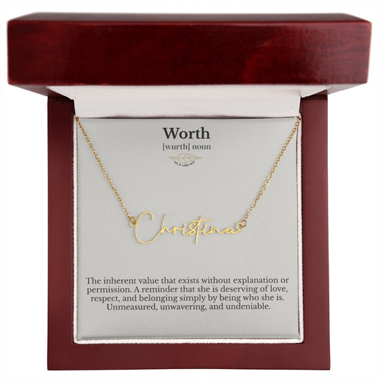 Signature Name Necklace - Worth