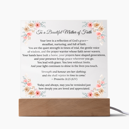 Mother’s Day Acrylic Plaque with LED Light