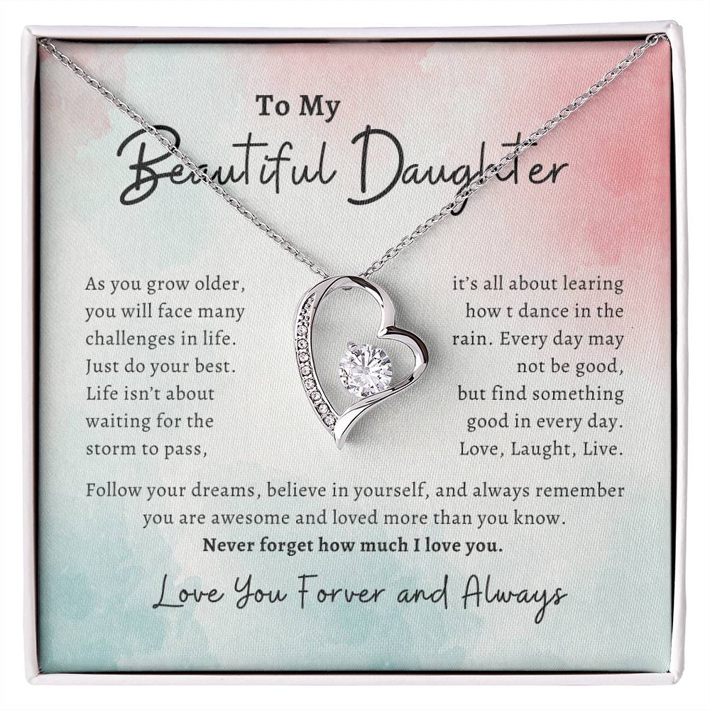 To My Beautiful Daughter, Forever Love Necklace