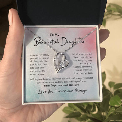 To My Beautiful Daughter, Forever Love Necklace