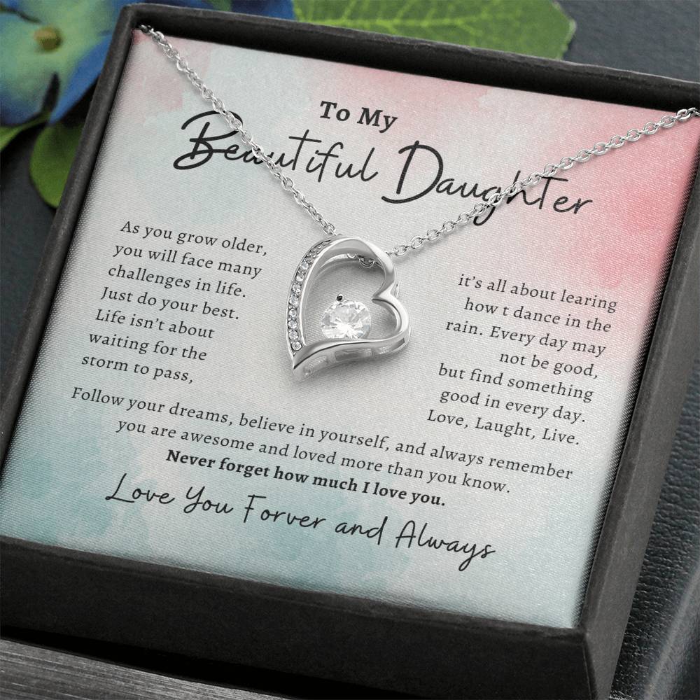 To My Beautiful Daughter, Forever Love Necklace