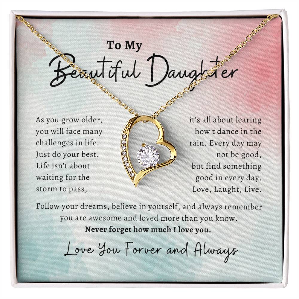 To My Beautiful Daughter, Forever Love Necklace