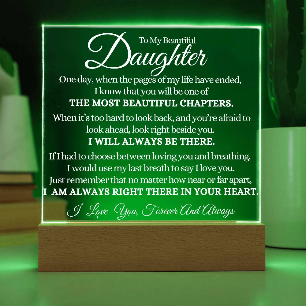 To My Beautiful Daughter Acrylic Lamp