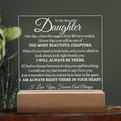 To My Beautiful Daughter Acrylic Lamp