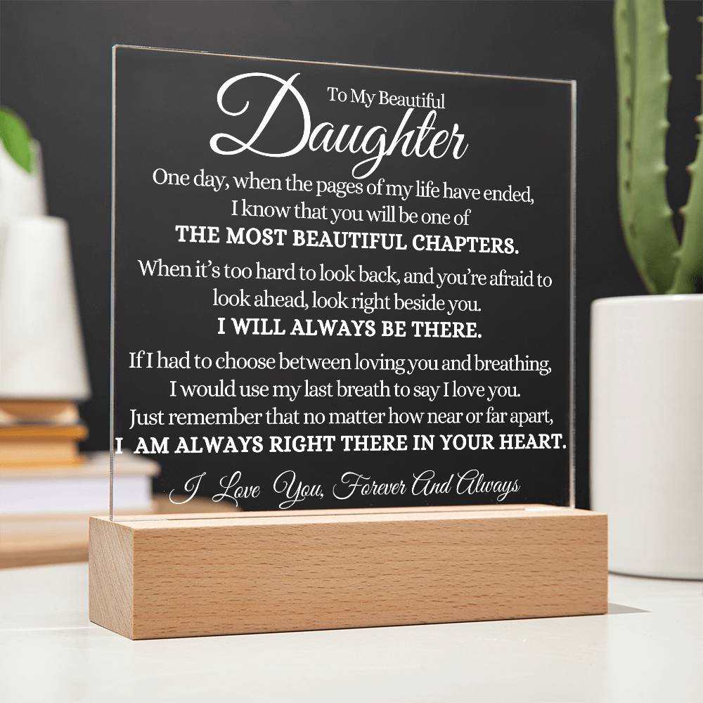 To My Beautiful Daughter Acrylic Lamp