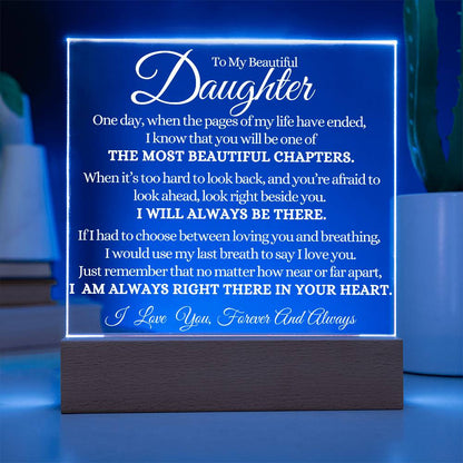 To My Beautiful Daughter Acrylic Lamp