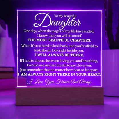 To My Beautiful Daughter Acrylic Lamp