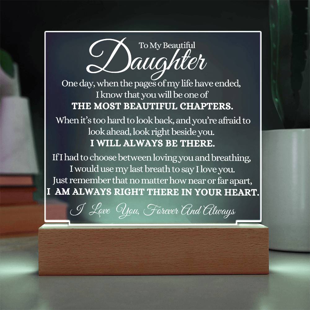 To My Beautiful Daughter Acrylic Lamp