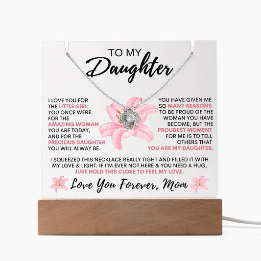 To My Daughter Keepsake Acrylic Plaque & Necklace Bundle