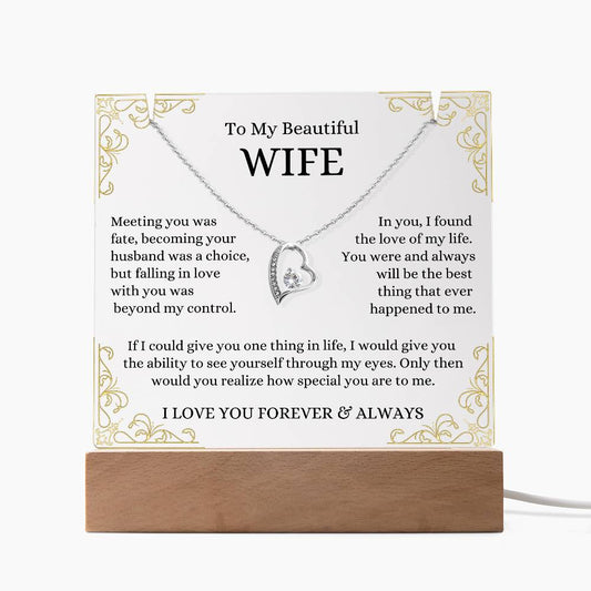 To My Beautiful Wife Forever Love Necklace & Premium Plaque (2)