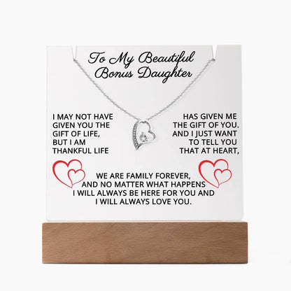 To My Bonus Daughter Acrylic Plaque & Necklace Bundle