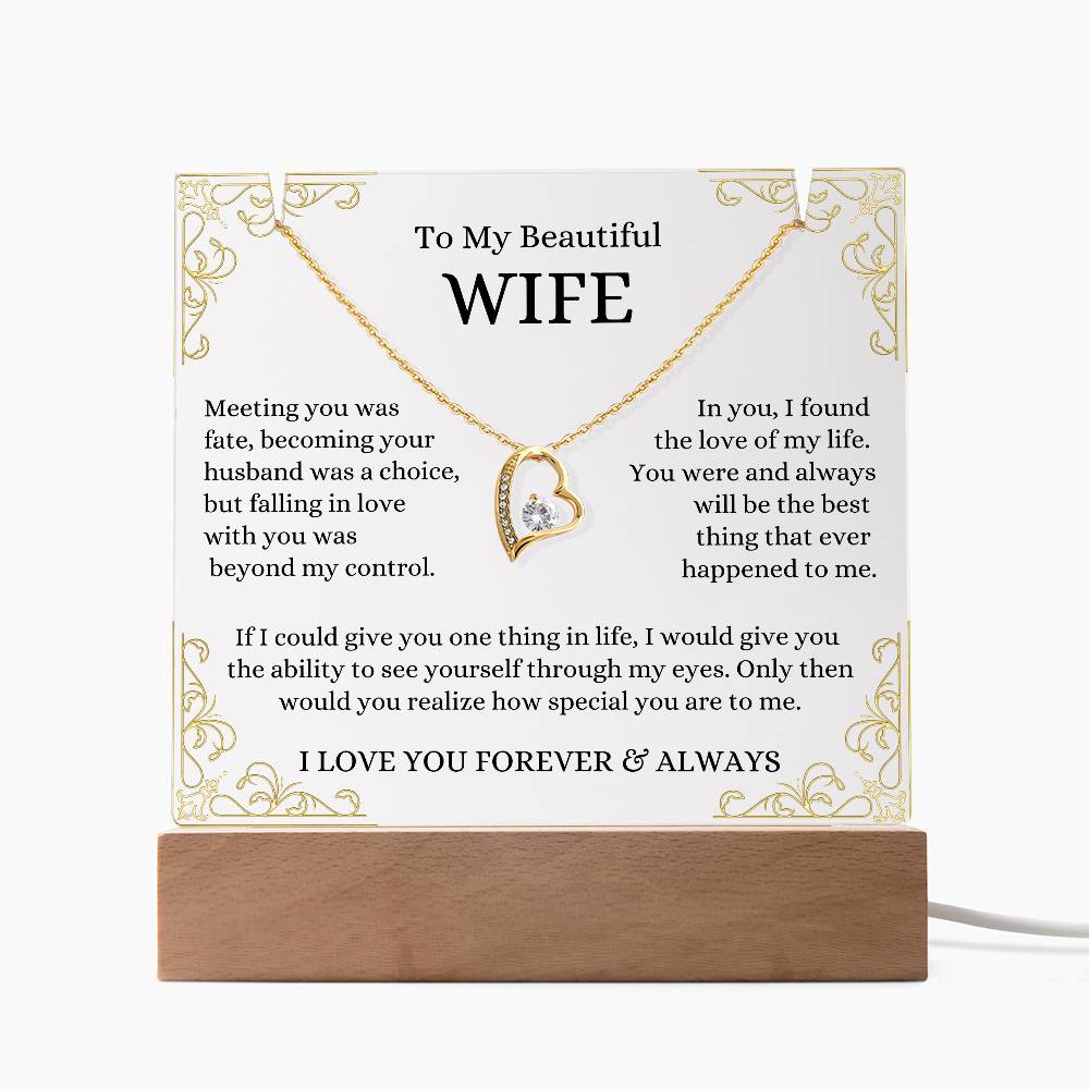 To My Beautiful Wife Forever Love Necklace & Premium Plaque (2)