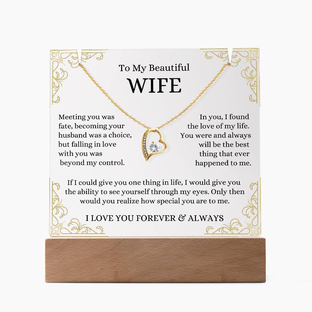 To My Beautiful Wife Forever Love Necklace & Premium Plaque (2)