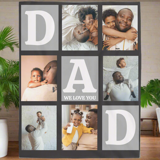 DAD – We Love You Personalized Photo Blanket