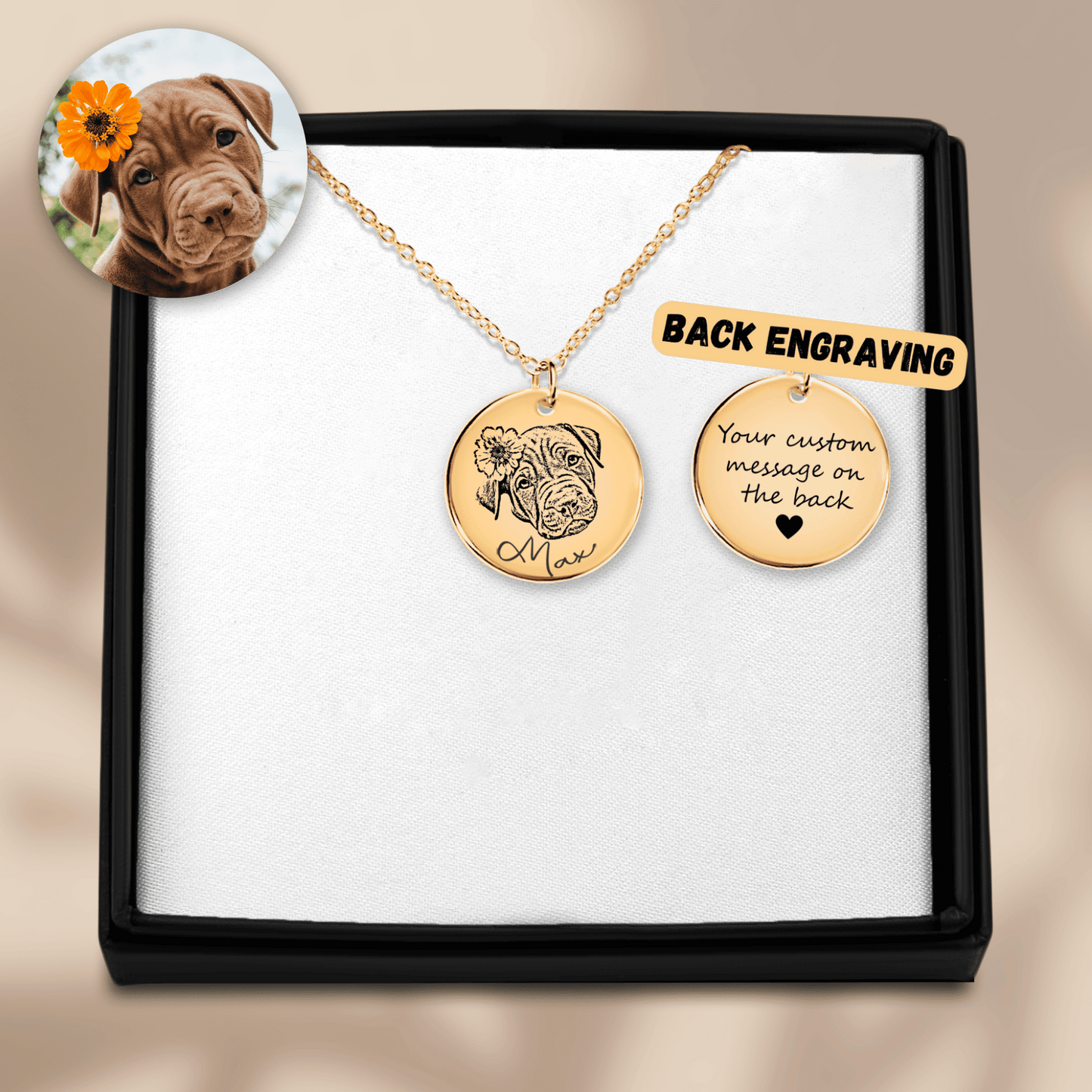 Personalized Dog Portrait Necklace