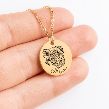Personalized Dog Portrait Necklace