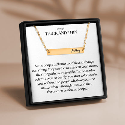 Through Thick and Thin Horizontal Bar Necklace