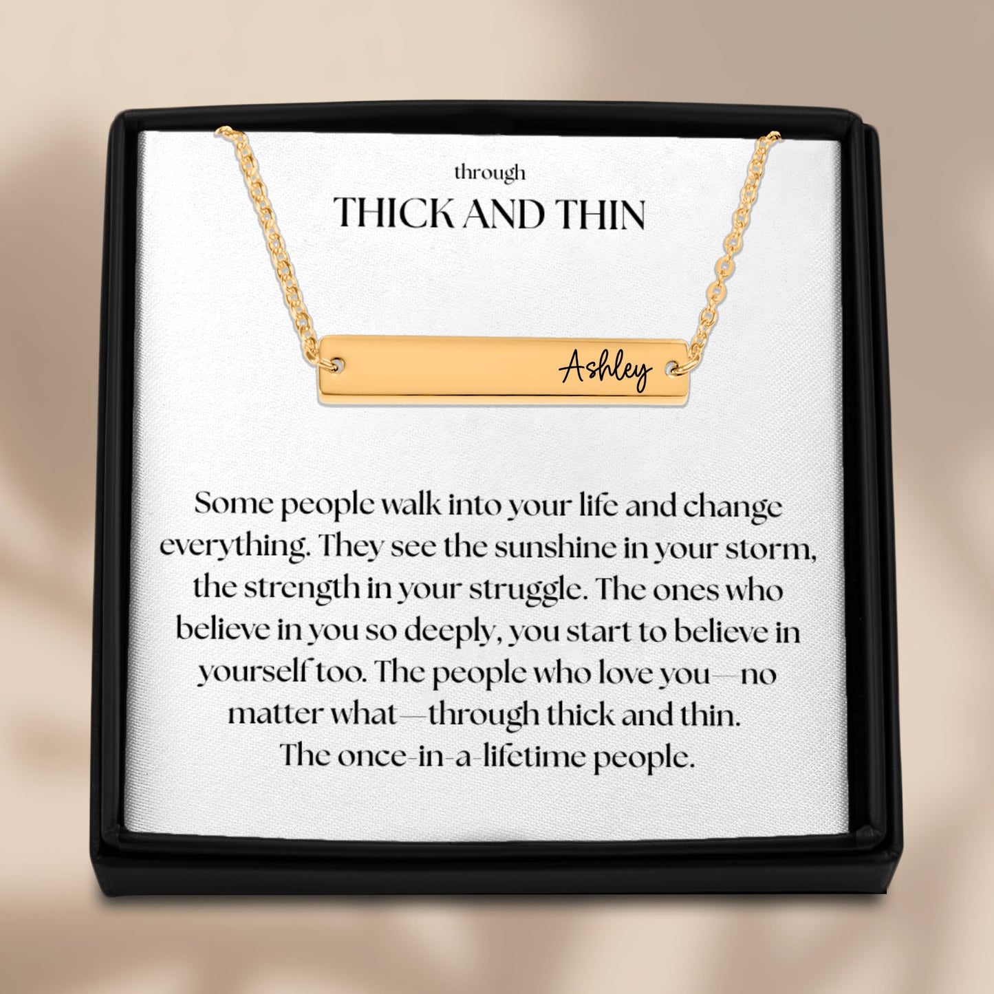 Through Thick and Thin Horizontal Bar Necklace