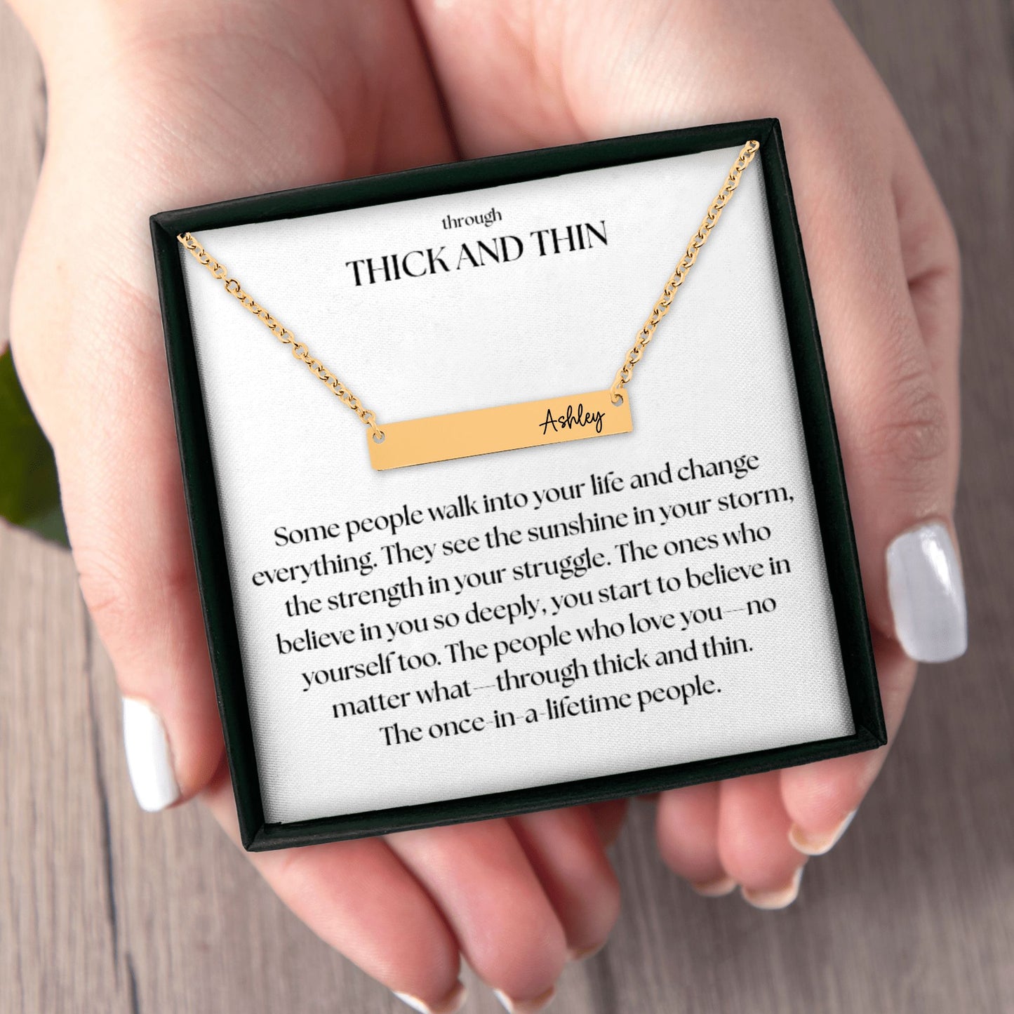 Through Thick and Thin Horizontal Bar Necklace