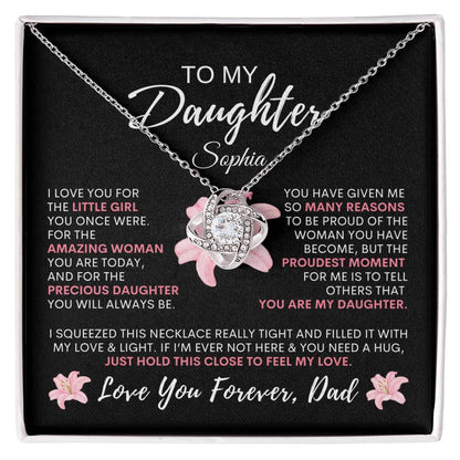 Personalized Proud You Are My Daughter, Necklace-P