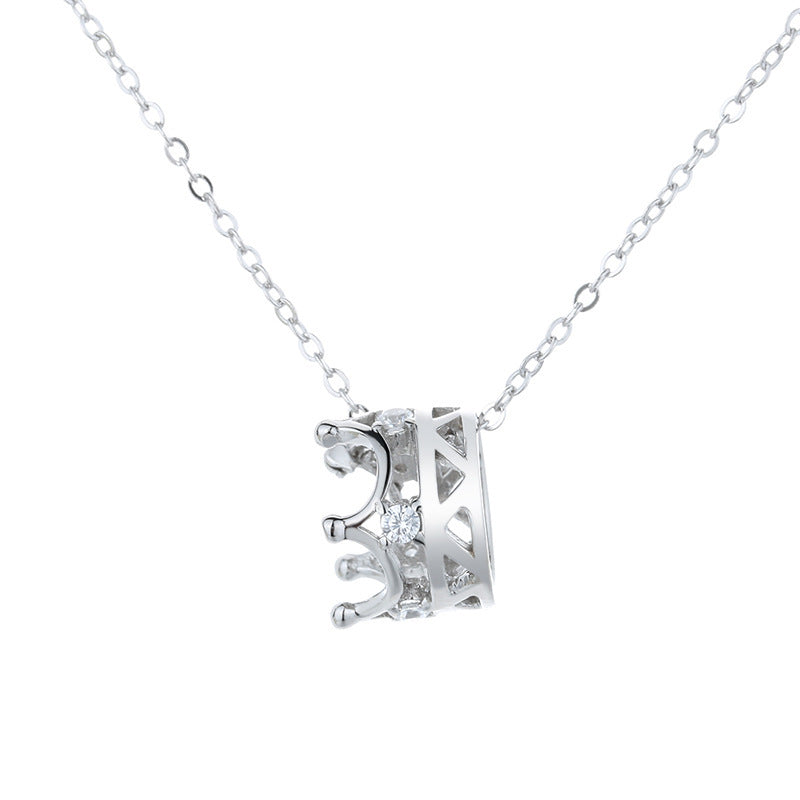 Sterling Silver Crown Pendant Necklace - Say It With Ease