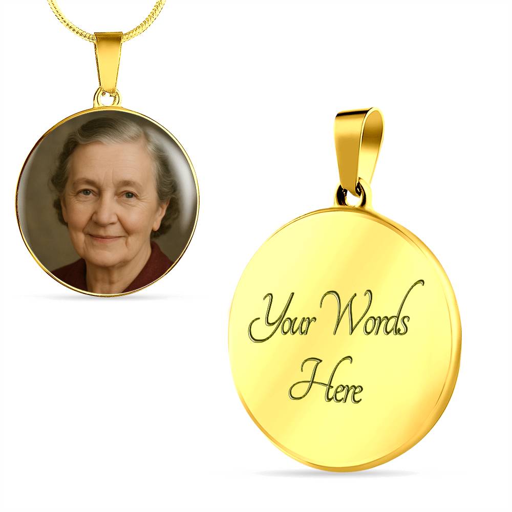 Personalized Photo Circle Pendant Necklace