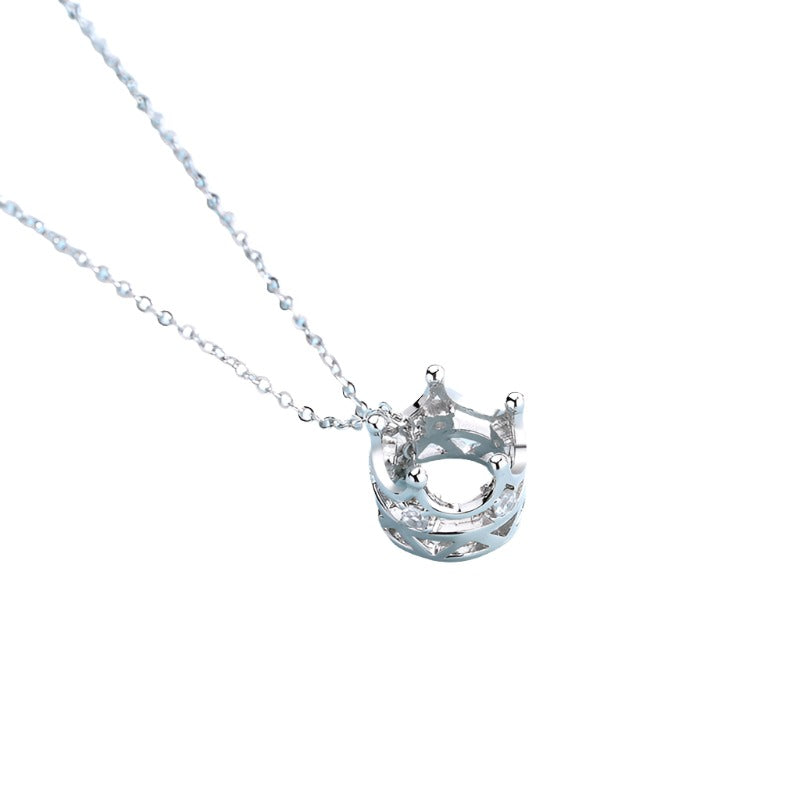 Sterling Silver Crown Pendant Necklace - Say It With Ease