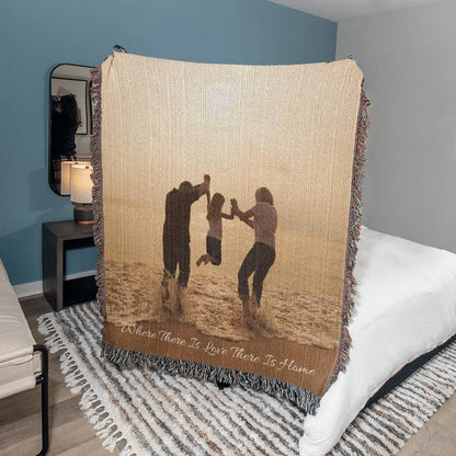 Personalized Heirloom Photo Woven Blanket