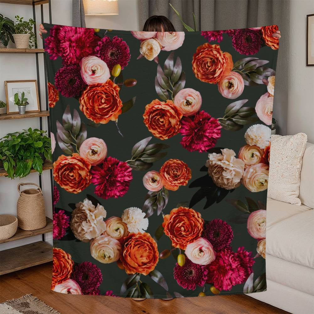 Flower Blanket Vibrant Floral Blanket