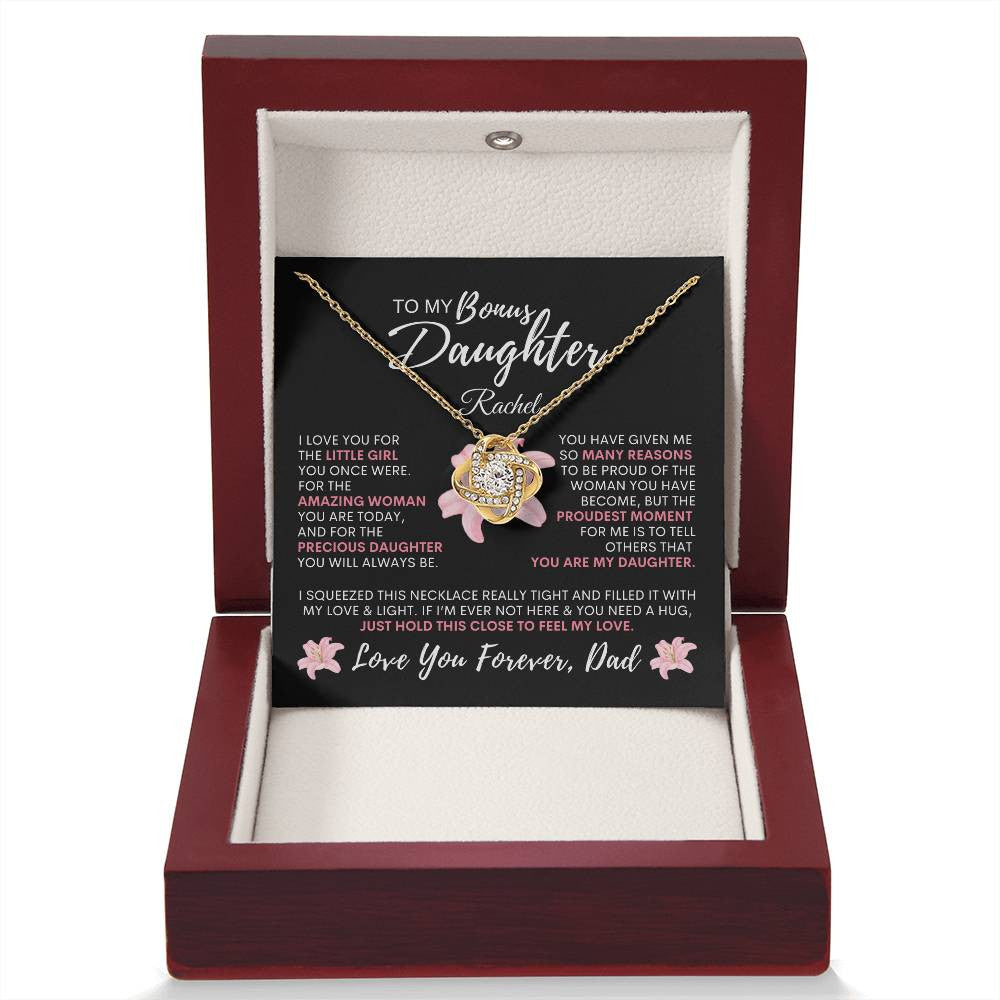 Personalized Proud You Are My Bonus Daughter, Necklace