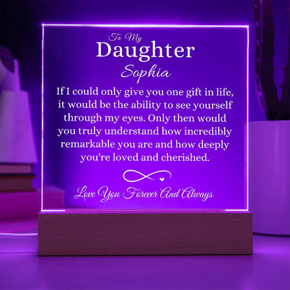 Personalized To My Daughter Acrylic Square Lamp 2