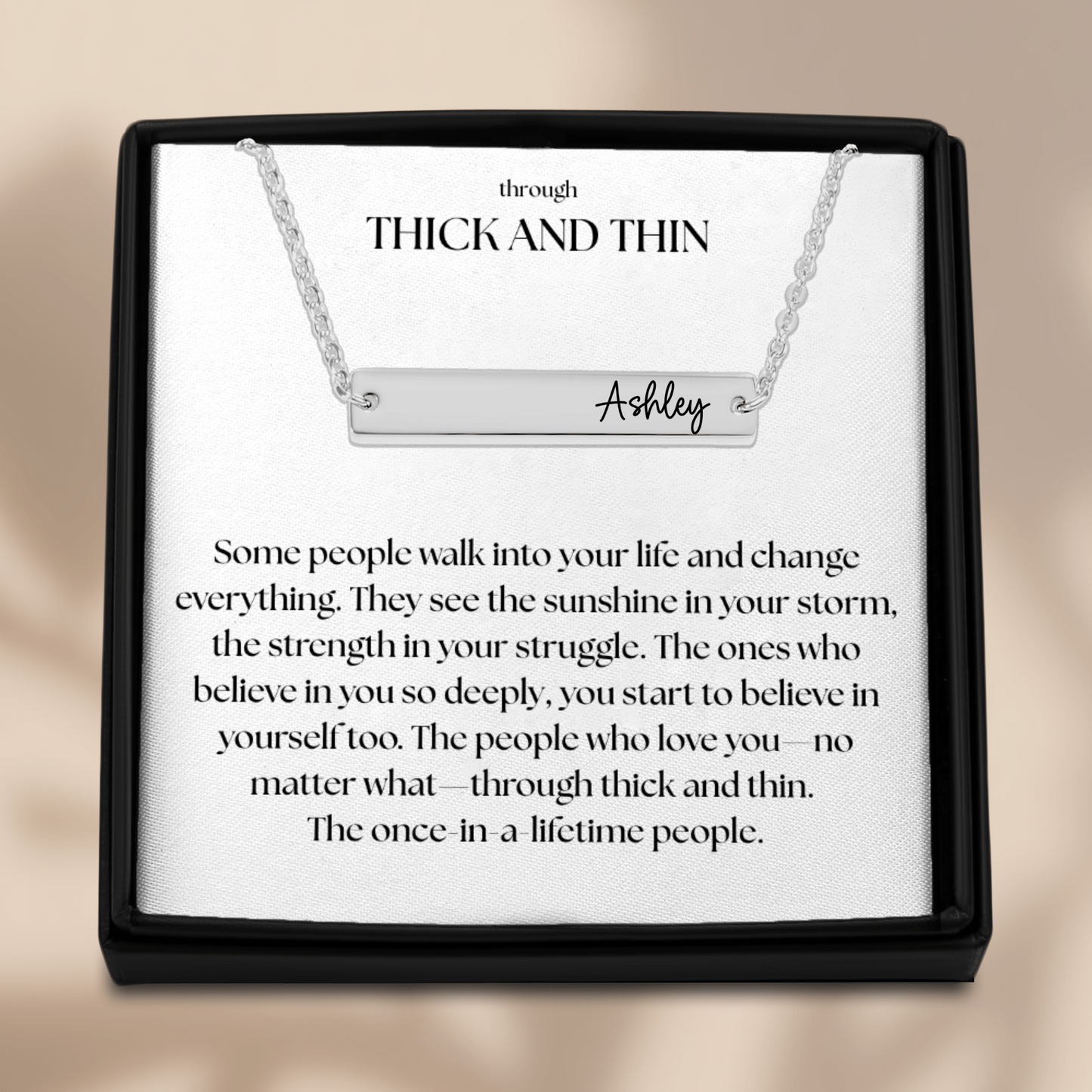 Through Thick and Thin Horizontal Bar Necklace
