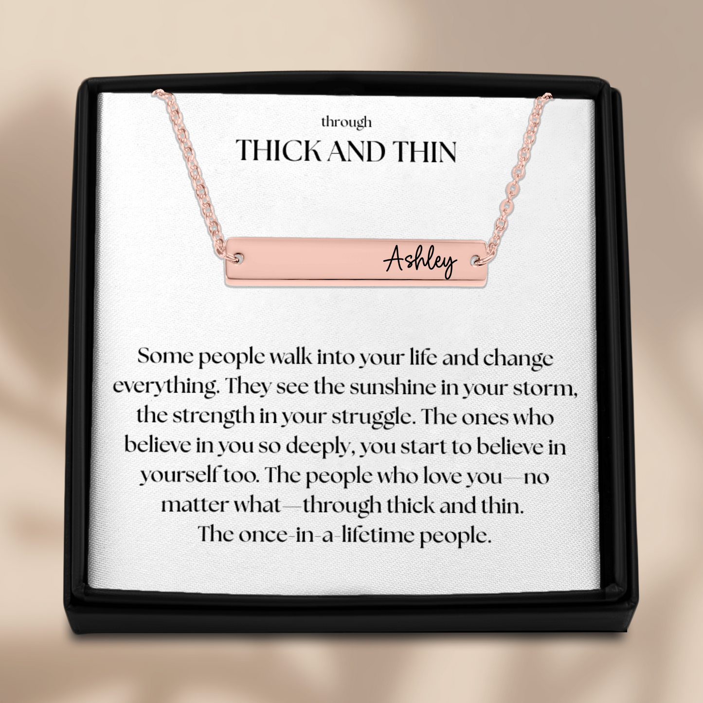 Through Thick and Thin Horizontal Bar Necklace