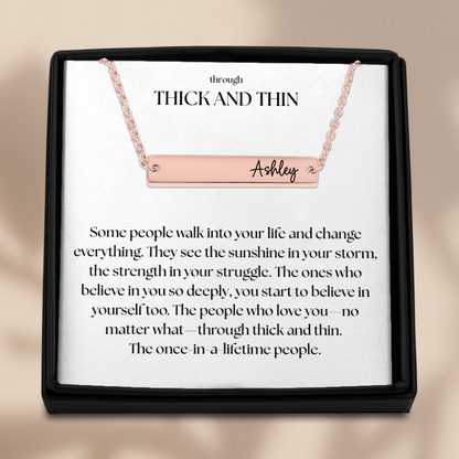 Through Thick and Thin Horizontal Bar Necklace