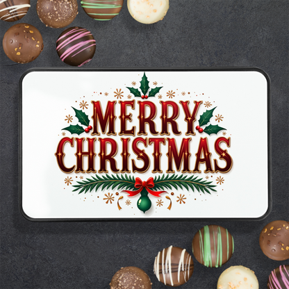 Merry Christmas Keepsake Tin of 12 Handmade Artisan Chocolates